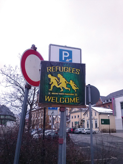 Plakat in Suhler Innenstadt