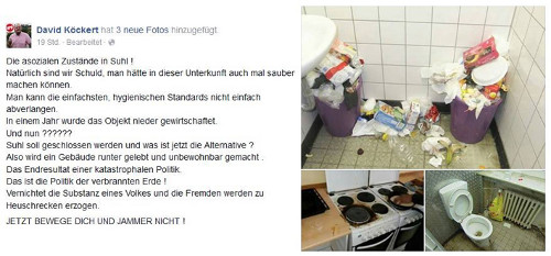 Faksimile der Meldung von THÜGIDA-Nazi David Köckert