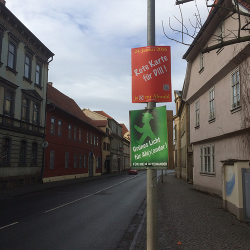 Dill-Gegner und -Unterstützer werben für den Bürgerentscheid