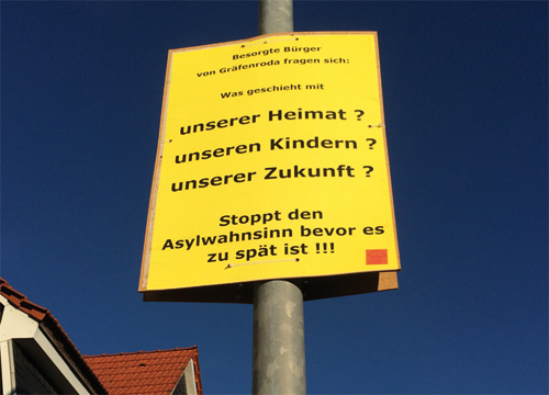 Rassistische Plakataktion in Gräfenroda