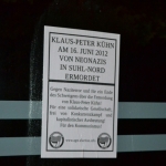 Suhl: Fünfter Jahrestag der Ermordung von Klaus-Peter Kühn