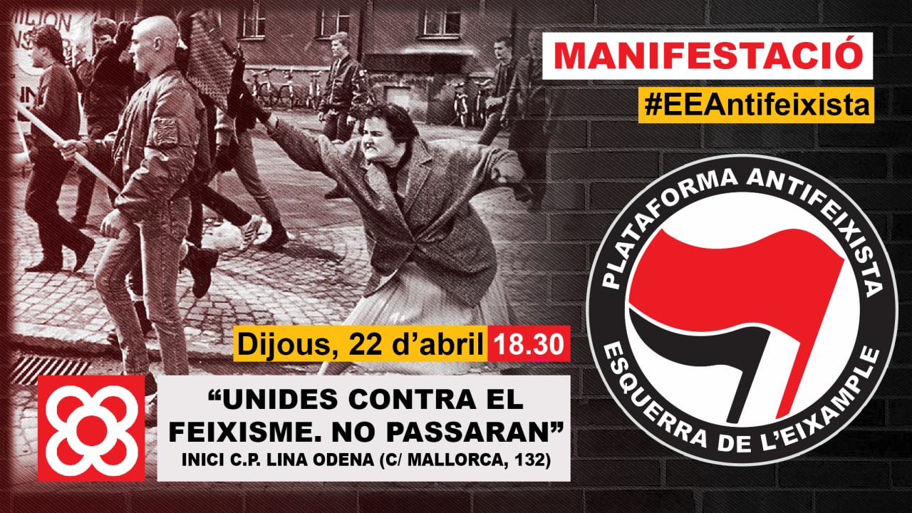 Manifestació: 22 d'abril de 2021, 18.30 h, davant el C.P. Lina Òdena