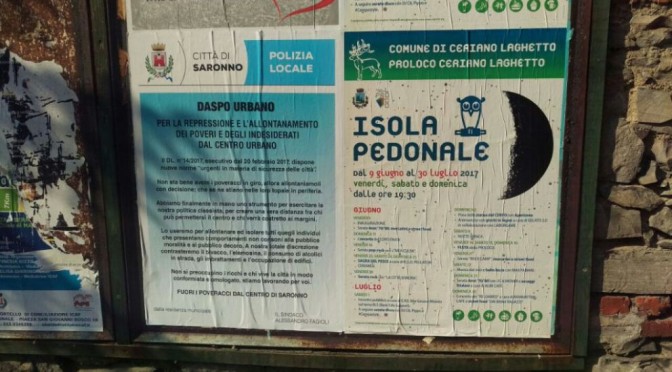 PERPLESSITÁ A SARONNO: MANIFESTI VERI O DETOURNEMENT?