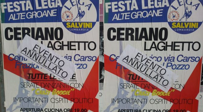 DAL POZZO, FESTA LEGA NORD: EVENTO ANNULLATO?