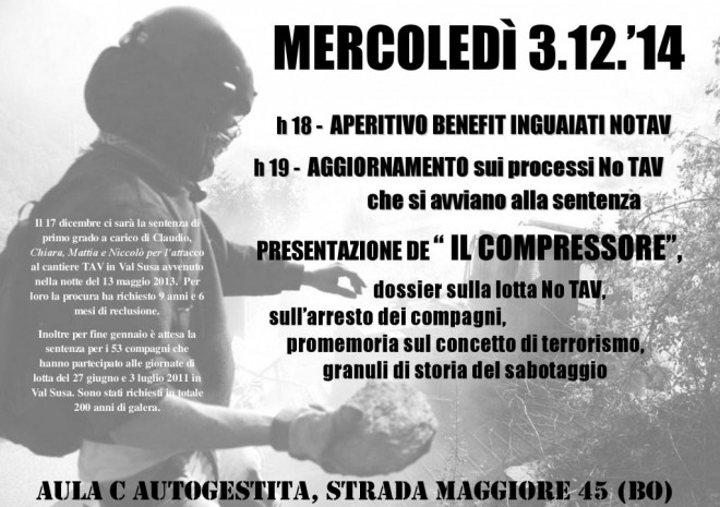 Presentazione 'Il compressore' (NO TAV) - aula C - 3 dicembre @ Bologna | Emilia-Romagna | Italia