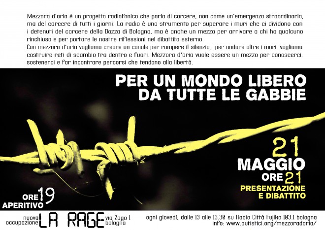 Per un mondo libero da tutte le gabbie @ La Rage | Bologna | Emilia-Romagna | Italia