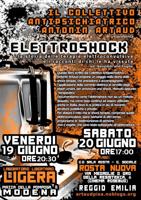 Presentazione del libro: "Elettroshock" @  Laboratorio Libertario Ligéra | Modena | Emilia-Romagna | Italia
