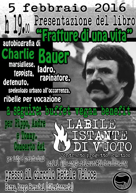 Presentazione "Fratture di una Vita" autobiografia di Charlie Bauer + concerto dei Labile @ Circolo Pedale Veloce | Parma | Emilia-Romagna | Italia