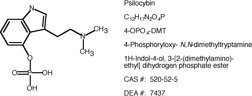 Psilocybin
(4-Phosphoryloxy-N,N-dimethyltryptamine)