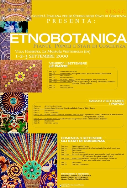 manifesto della conferenza SISSC tenutasi a Villa Hanbury nel settembre 2000 --- (thanks to Giannicola [grafico])