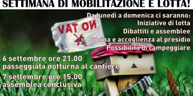 1-7 settembre. Programma del campeggio no tav