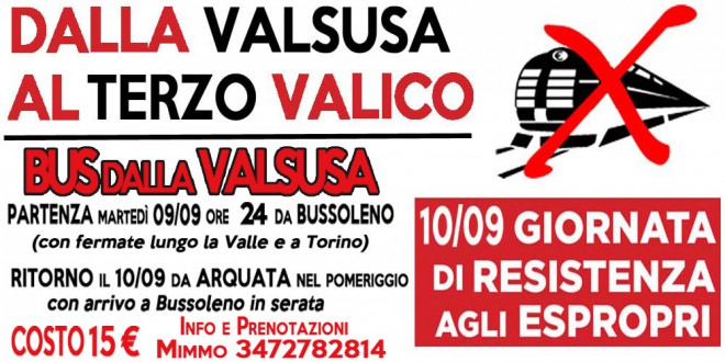 10/9 No Tav Terzo Valico: resistenza agli espropri. Pullman dalla valle