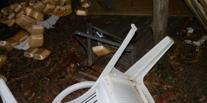 Materiale dell’apericena vandalizzato, chissà chi è stato…
