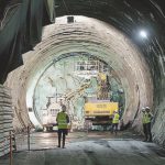 Lo stato di avanzamento dei lavori nel cantiere della Torino Lione a Saint Martin la Porte, il 6 maggio 2015. ANSA/ GUIDO MONTANI